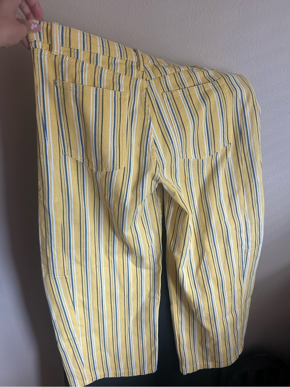 Striped Yellow Ankle Jeans - Women - Picture 4 of 4
